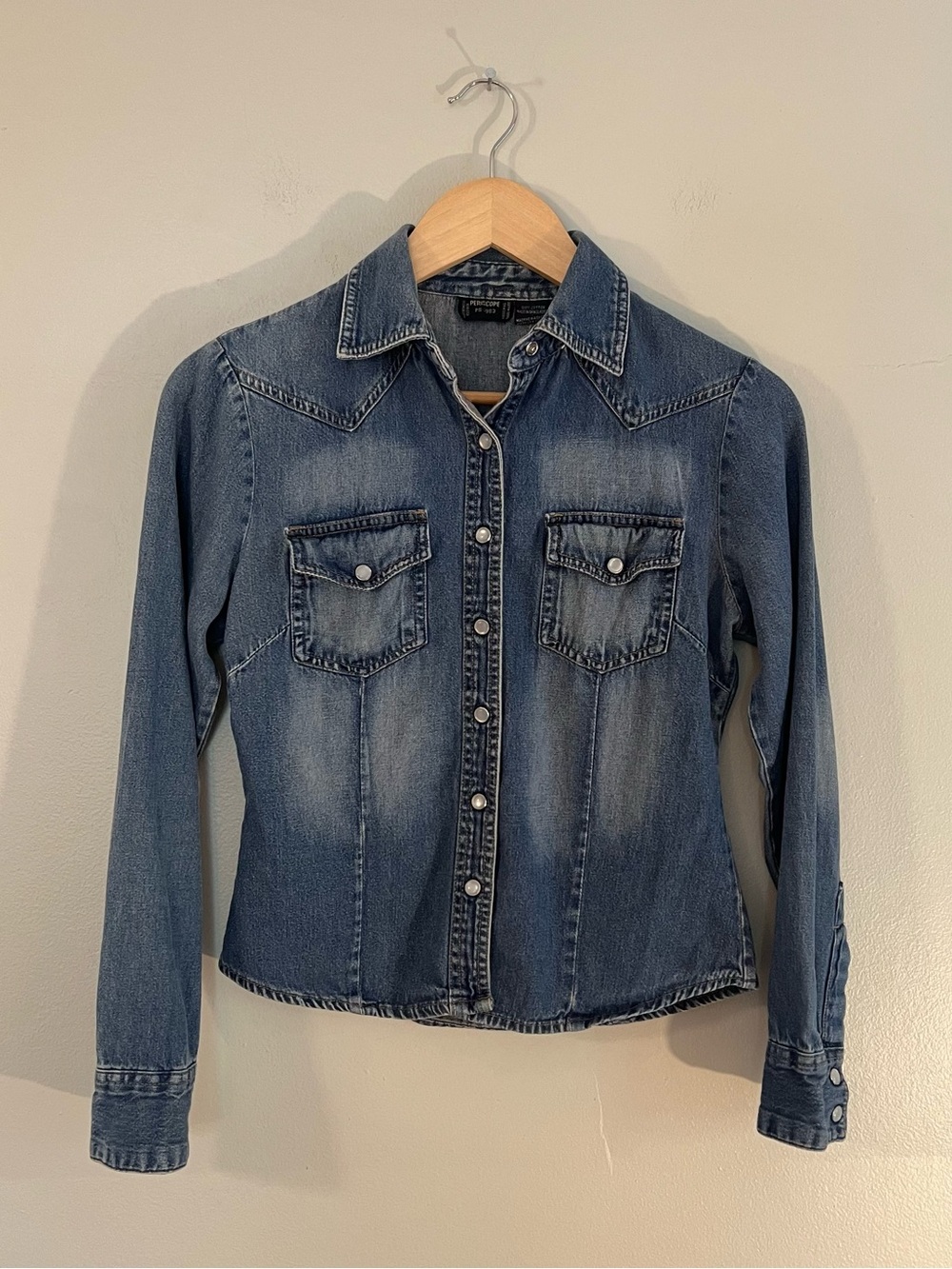 90’s Periscope pearl snap denim yoke button-up shirt western cowgirl rodeo